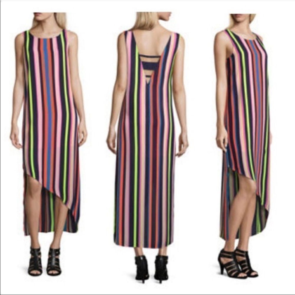 Project Runway Striped Maxi Dress- Asymmetrical -Size XXL